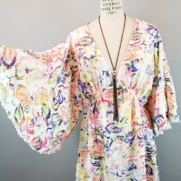 Boundless North Colorful Sky Dancer Embroidered Midi Dress Women's Small * NEW - Picture 4 of 12